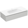 Mexen Rivel bathroom cabinet 100 cm with Vela sink, 1 drawer, fluted, gray matte/white matte - 91A20-10023-1-BF62-W23M01