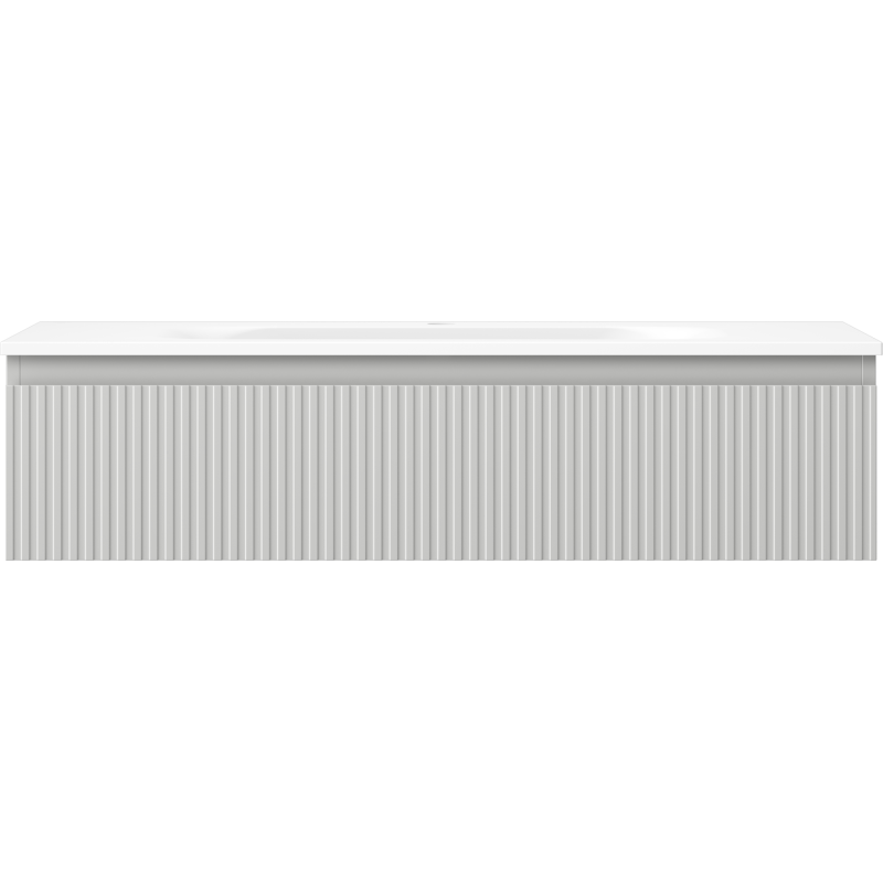 Mexen Rivel 100 cm Bathroom Cabinet with Vela Sink, 1 Drawer, Ribbed, Grey Matte/White Matte - 91A20-10023-1-BF62-W23M01