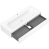 Mexen Rivel bathroom cabinet 120 cm with Vela washbasin, 1 drawer, grooved, matte white - 91A20-12023-1-BF01-W23M01