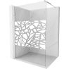 Mexen Kioto Walk-in Shower Wall 130 x 200 cm, white pattern 8 mm, chrome - 800-130-101-01-85