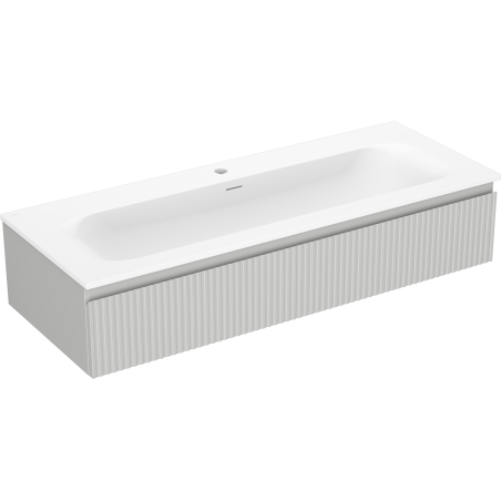 Mexen Rivel bathroom cabinet 120 cm with sink Vela, 1 drawer, fluted, gray matte/white matte - 91A20-12023-1-BF62-W23M01