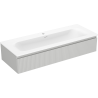 Mexen Rivel bathroom cabinet 120 cm with Vela sink, 1 drawer, grooved, gray matte/white matte - 91A20-12023-1-BF62-W23M01
