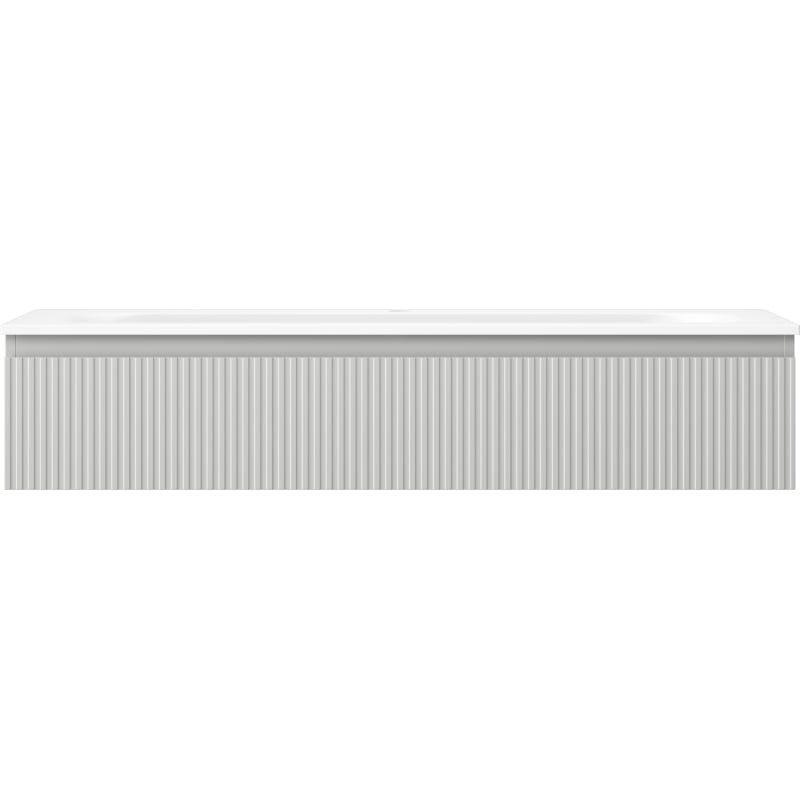 Mexen Rivel bathroom cabinet 120 cm with sink Vela, 1 drawer, fluted, gray matte/white matte - 91A20-12023-1-BF62-W23M01