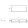 Mexen Rivel bathroom cabinet 120 cm with sink Vela, 1 drawer, fluted, gray matte/white matte - 91A20-12023-1-BF62-W23M01