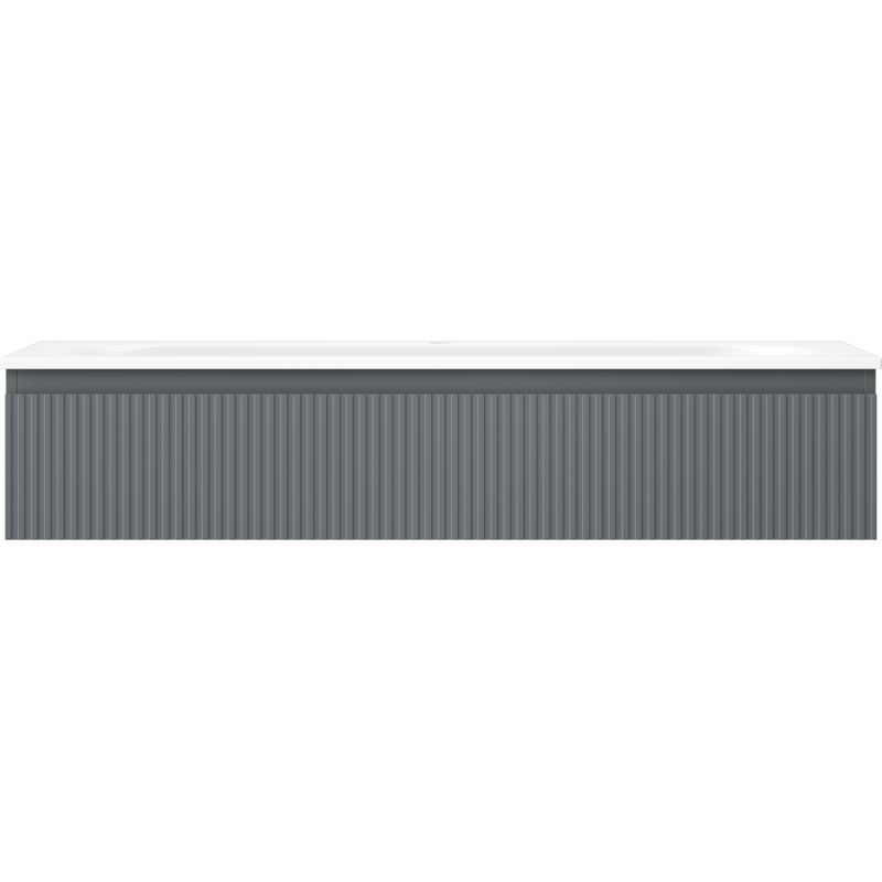 Mexen Rivel bathroom cabinet 120 cm with sink Vela, 1 drawer, grooved, matte graphite/white matte - 91A20-12023-1-BF66-W23M0