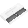 Mexen Rivel bathroom cabinet 140 cm with Vela sink, 1 drawer, grooved, white matte - 91A20-14023-1-BF01-W23M01