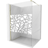 Mexen Kioto Walk-in Shower Screen 100 x 200 cm, White Pattern 8 mm, Gold - 800-100-101-50-85