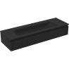 Mexen Rivel bathroom cabinet 140 cm with Vela sink, 1 drawer, grooved, matte black - 91A20-14023-1-BF71-W23M71