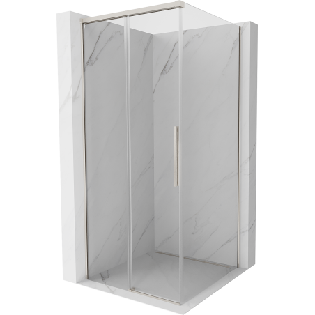 Mexen Rox sliding shower cabin 100 x 100 cm, transparent, brushed nickel - 8C2-100-100-97-00