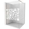 Mexen Kioto shower screen 140 x 200 cm, Transparent/White pattern 8 mm, Rose gold - 800-140-101-60-85
