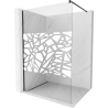 Mexen Kioto Walk-In Shower Wall 70 x 200 cm, White Pattern 8 mm, Black - 800-070-101-70-85