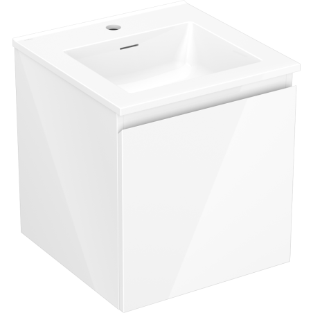 Mexen Orio bathroom cabinet 45 cm with Otis washbasin, 1 drawer, white gloss - 91A10-04547-1-BF00-W18M00