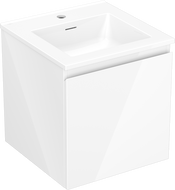 Mexen Orio bathroom cabinet 45 cm with Otis washbasin, 1 drawer, white gloss - 91A10-04547-1-BF00-W18M00
