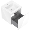 Mexen Orio bathroom cabinet 45 cm with Otis sink, 1 drawer, white gloss - 91A10-04547-1-BF00-W18M00