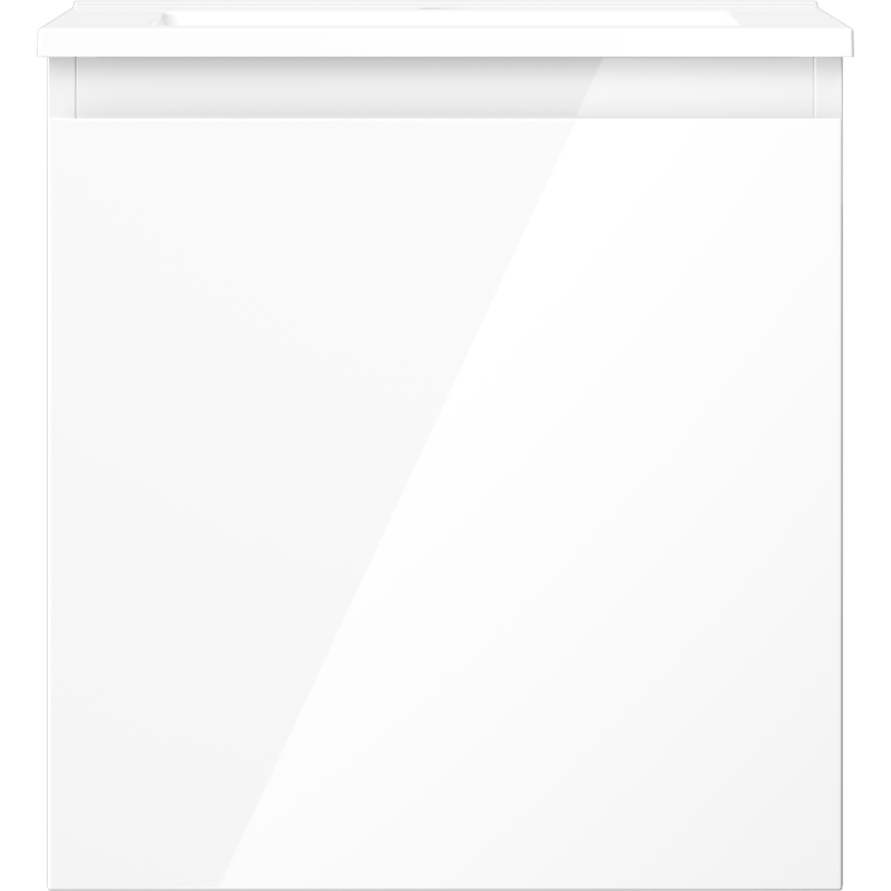 Mexen Orio bathroom cabinet 45 cm with Otis washbasin, 1 drawer, white gloss - 91A10-04547-1-BF00-W18M00