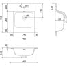 Mexen Orio bathroom cabinet 45 cm with Otis sink, 1 drawer, white gloss - 91A10-04547-1-BF00-W18M00