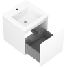 Mexen Orio bathroom cabinet 45 cm with Otis washbasin, 1 drawer, white matte - 91A10-04547-1-BF01-W18M01