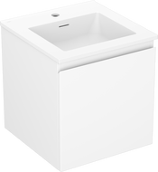 Mexen Orio bathroom cabinet 45 cm with Otis washbasin, 1 drawer, white matte - 91A10-04547-1-BF01-W18M01