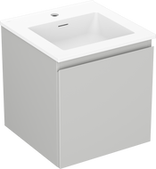 Mexen Orio bathroom cabinet 45 cm with Otis sink, 1 drawer, gray matte/white matte - 91A10-04547-1-BF62-W18M01