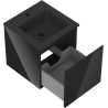 Mexen Orio bathroom cabinet 45 cm with Otis sink, 1 drawer, black gloss/black matt - 91A10-04547-1-BF70-W18M71