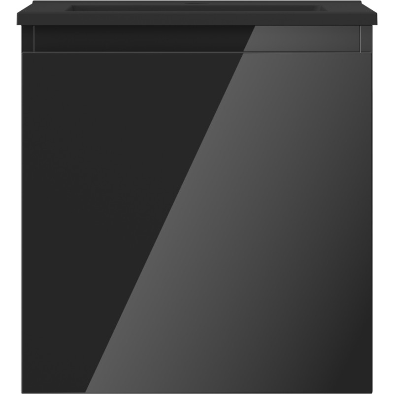 Mexen Orio bathroom cabinet 45 cm with wash basin Otis, 1 drawer, black gloss/black matte - 91A10-04547-1-BF70-W18M71