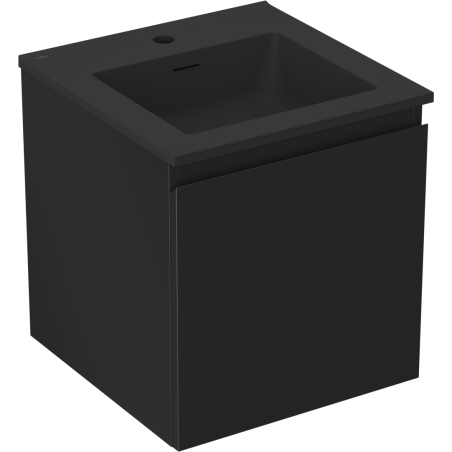 Mexen Orio bathroom cabinet 45 cm with Otis washbasin, 1 drawer, black matte - 91A10-04547-1-BF71-W18M71
