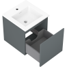 Mexen Orio bathroom cabinet 45 cm with Otis sink, 1 drawer, matte graphite/matte white - 91A10-04547-1-BF66-W18M01