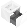 Mexen Orio bathroom cabinet 50 cm with Otis washbasin, 1 drawer, white gloss - 91A10-05047-1-BF00-W18M00