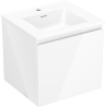 Mexen Orio bathroom cabinet 50 cm with Otis washbasin, 1 drawer, white gloss - 91A10-05047-1-BF00-W18M00
