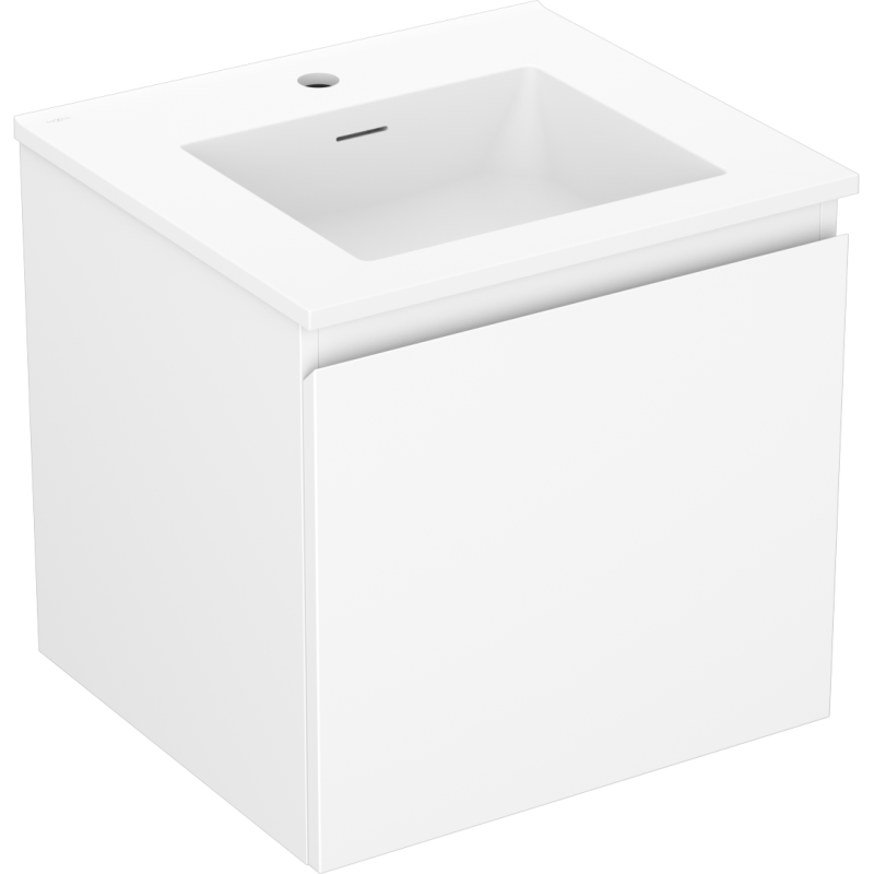 Mexen Orio bathroom cabinet 50 cm with Otis washbasin, 1 drawer, white matt - 91A10-05047-1-BF01-W18M01