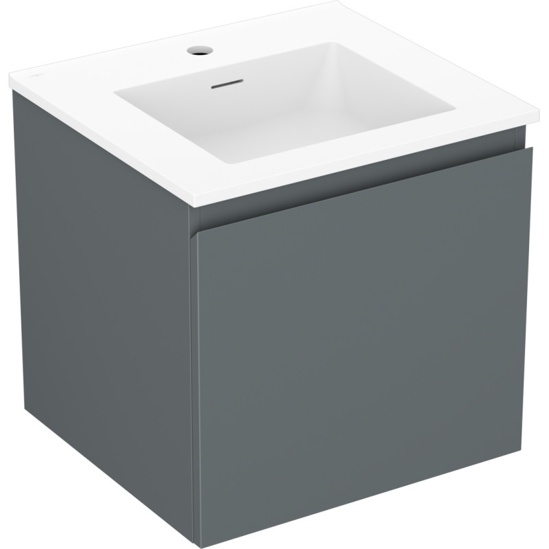 Mexen Orio 50 cm Bathroom Cabinet with Sink Otis, 1 Drawer, Matte Graphite/Matte White - 91A10-05047-1-BF66-W18M01