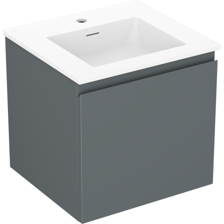 Mexen Orio bathroom cabinet 50 cm with Otis sink, 1 drawer, matte graphite/white matte - 91A10-05047-1-BF66-W18M01
