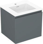 Mexen Orio 50 cm Bathroom Cabinet with Sink Otis, 1 Drawer, Matte Graphite/Matte White - 91A10-05047-1-BF66-W18M01