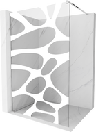 Mexen Kioto Walk-in Shower Wall 140 x 200 cm, White Wave 8 mm, Chrome - 800-140-101-01-97