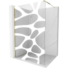 Mexen Kioto Walk-in Shower Wall 80 x 200 cm, White Wave 8 mm, Gold - 800-080-101-50-97