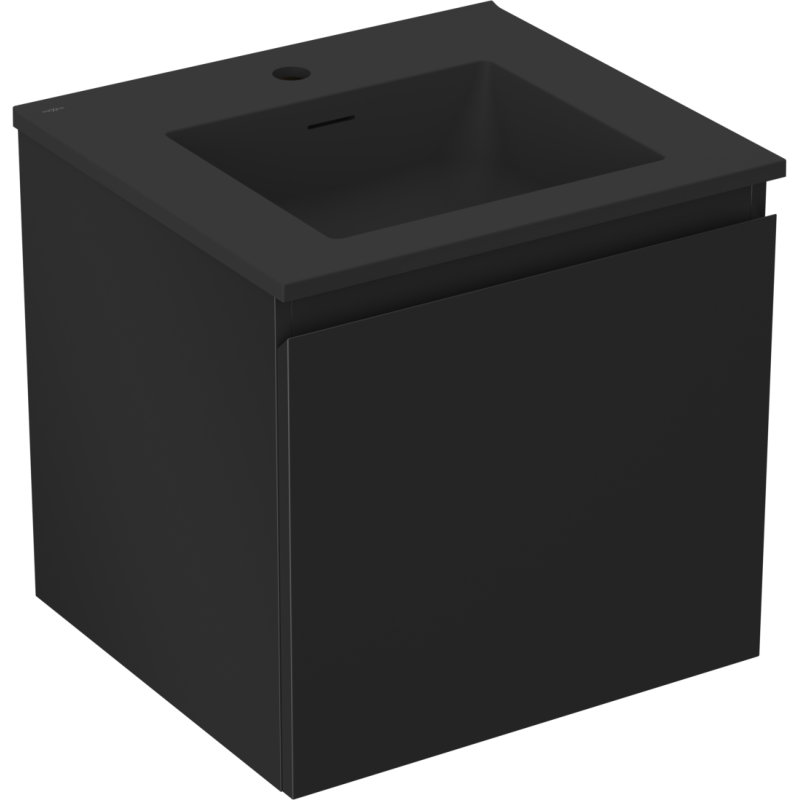 Mexen Orio 50 cm Bathroom Cabinet with Otis Sink, 1 Drawer, Black Matte - 91A10-05047-1-BF71-W18M71