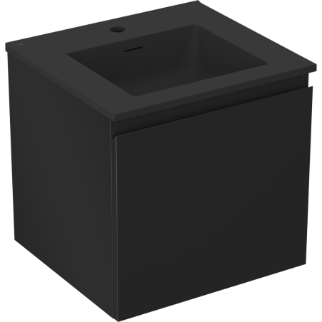 Mexen Orio bathroom cabinet 50 cm with Otis sink, 1 drawer, black matte - 91A10-05047-1-BF71-W18M71