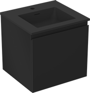 Mexen Orio 50 cm Bathroom Cabinet with Otis Sink, 1 Drawer, Black Matte - 91A10-05047-1-BF71-W18M71
