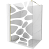Mexen Kioto Walk-in Shower Wall 90 x 200 cm, White Wave 8 mm, Gold - 800-090-101-50-97