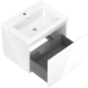 Mexen Orio 60 cm Bathroom Cabinet with Otis Sink, 1 Drawer, White Gloss - 91A10-06047-1-BF00-W18M00