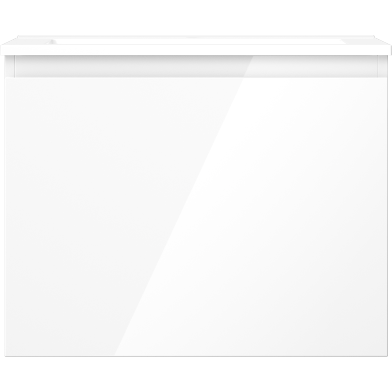 Mexen Orio bathroom cabinet 60 cm with Otis washbasin, 1 drawer, white gloss - 91A10-06047-1-BF00-W18M00