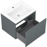 Mexen Orio bathroom cabinet 60 cm with Otis sink, 1 drawer, matte graphite/white matte - 91A10-06047-1-BF66-W18M01