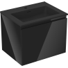 Mexen Orio bathroom cabinet 60 cm with Otis washbasin, 1 drawer, black gloss/black matte - 91A10-06047-1-BF70-W18M71