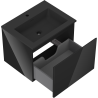 Mexen Orio 60 cm bathroom cabinet with Otis sink, 1 drawer, black gloss/black matte - 91A10-06047-1-BF70-W18M71