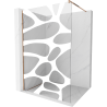 Mexen Kioto Walk-in Shower Wall 100 x 200 cm, White Wave 8 mm, Rose Gold - 800-100-101-60-97