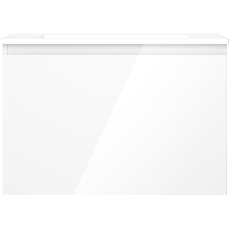 Mexen Orio 70 cm bathroom cabinet with Otis sink, 1 drawer, white gloss - 91A10-07047-1-BF00-W18M00