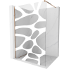Mexen Kioto Walk-in Shower Screen 120 x 200 cm, White Wave 8 mm, Rose Gold - 800-120-101-60-97