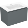 Mexen Orio 70 cm bathroom cabinet with Otis washbasin, 1 drawer, matte graphite/white matte - 91A10-07047-1-BF66-W18M01