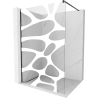 Mexen Kioto shower wall Walk-in 70 x 200 cm, white wave 8 mm, black - 800-070-101-70-97