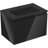 Mexen Orio Bathroom Cabinet 70 cm with Otis Washbasin, 1 Drawer, Black Gloss/Black Matte - 91A10-07047-1-BF70-W18M71